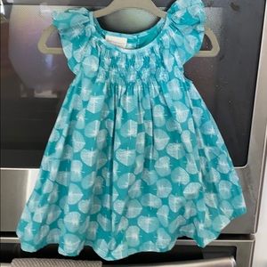Baby summer dress with leaf print